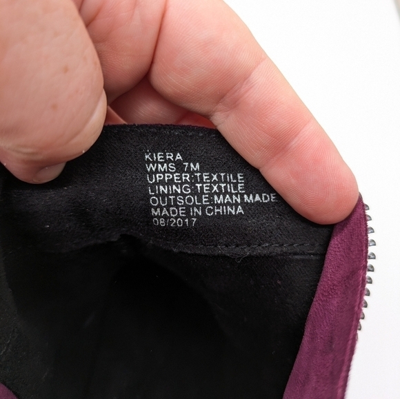 Kenneth Cole Kiera purple velvet zip up ankle boots 7 - Picture 10 of 11